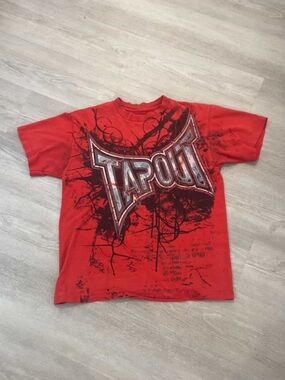 Tapout Red Tee with Black Graphic Logo